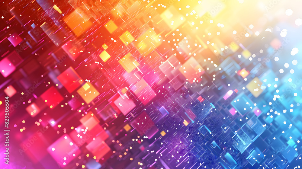 Fototapete abstract colorful pixelated background representing technology in the digital world with copyspace f