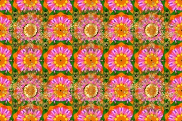 Cute seamless pattern with a small flower in a vintage style. Bright bouquets on a fashion grunge background. Blossoming background for printing on fabric, wallpaper and paper.  illustration 