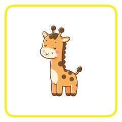 cute giraffe, coloring book