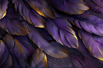 Generative ai on theme of beautiful texture bird feather for design natural abstract background