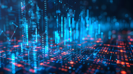 blue digital technology network chart background