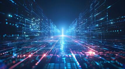 The abstract technology big data concept explores the integration of advanced algorithms and vast information for innovation