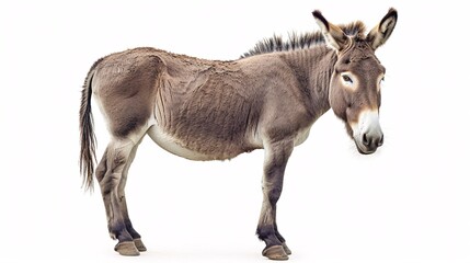 Fototapeta premium An individual donkey on a blank backdrop.