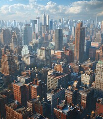 A dense cluster of skyscrapers in New York City.