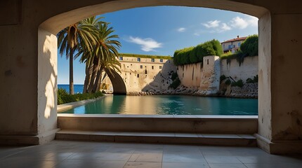  shows a view of the sea from a terrace of a luxury villa in Croatia.
