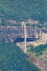 View of Pengshohrew Waterfall, Cherrapunji, Meghalaya, India.