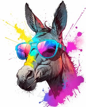 adorable donkey wear sunglasses