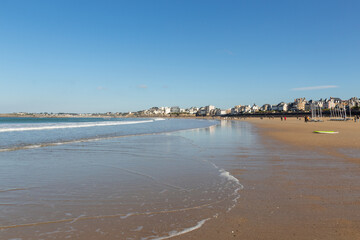 sunset on the beach in winter