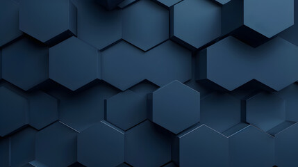 Obraz premium Hexagonal dark blue navy background. Generative AI.