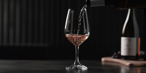 Elegant Champagne Flute with Bubbles with Copy Space for Text