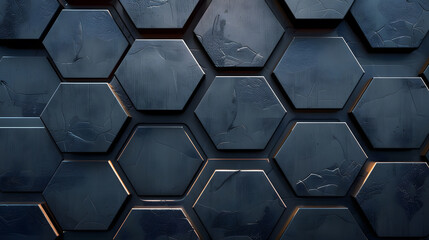 Hexagons pattern textured background. Generative AI.