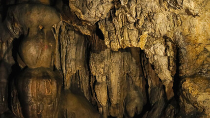 Mawsmai Caves, formed by the erosion of limestone and unrelenting flow of water, Cherrapunji,...