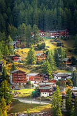 Obraz premium Zermatt, Switzerland swiss resort aerial view
