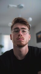 Enigmatic Young Man with Piercing Gaze