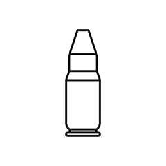 Bullet icon vector. Cartridge illustration sign. Projectile symbol. Weapon logo.