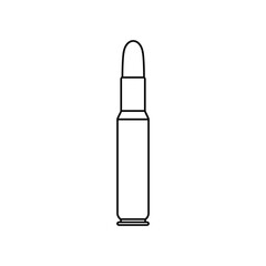 Bullet icon vector. Cartridge illustration sign. Projectile symbol. Weapon logo.