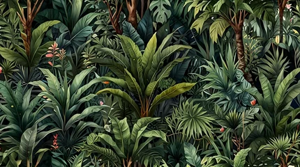  dark green background with a pattern of different types 