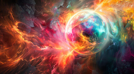 Obraz premium Abstract colorful energy sphere
