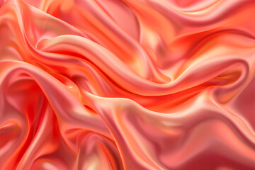 Fototapeta premium Silky coral and peach 3D background perfect for beachwear promotions.
