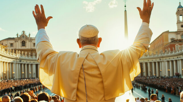 The pope blessing people