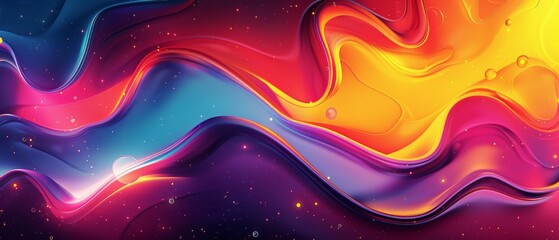 This abstract colorful background, filled with psychedelic absurdism, features a wild, eye-popping mix of electric hues.