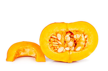 Pumpkin slices isolated on a white background