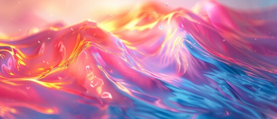 Anamorphic lens distortions add depth to this abstract colorful background, making colors bend in fascinating ways.