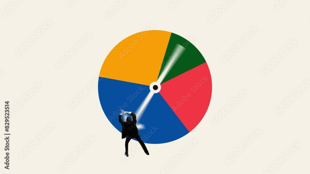 Wall mural visual metaphor for business efficiency and optimization. man and clocks hand showing time managemen