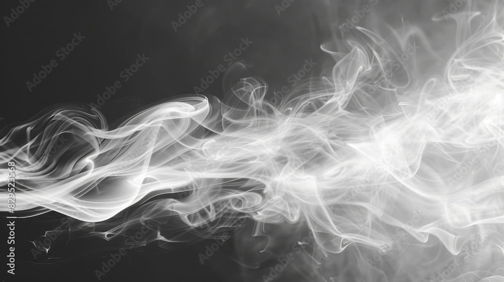 Aufkleber a black-and-white photo of cigarette smoke creating artistic patterns, with a soft light highlightin