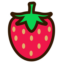 Strawberry icon with colorful design