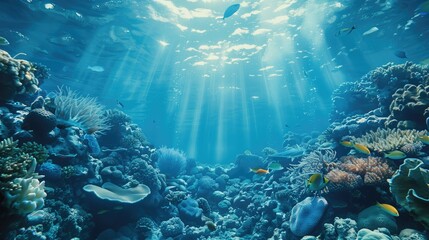 Fototapeta premium underwater scene with ambient rays of light