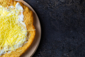 Hungarian deep fried flatbread - lángos