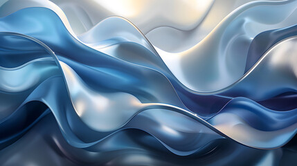 Obraz premium Metallic abstract wavy liquid background. Generative AI.