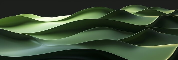 green gradient, curved shape, black background, 3d render, simple shapes, in the style of simple, minimal, orange light aspect ratio 3:1 for banner, landing page, blog, website BG