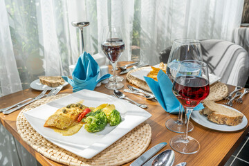 table setting for dinner