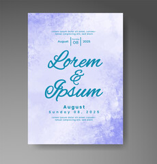 Wedding invitation with abstract watercolor background