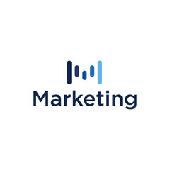 M metric marketing logo icon vector