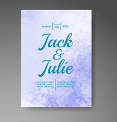 Wedding invitation with abstract watercolor background