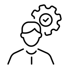 Here’s a linear icon of a hr manager 