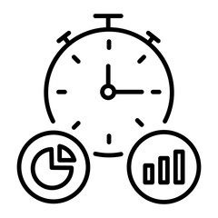 Obraz premium Get this linear icon of time analytics 