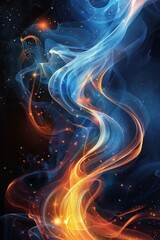 Fototapeta premium Dance of the Extremes: Fire and Ice