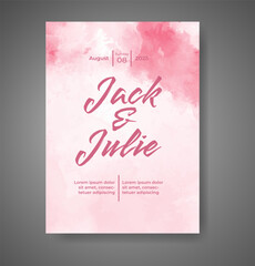 Wedding invitation with abstract watercolor background