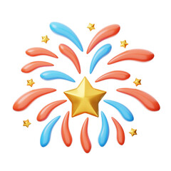 fireworks 3D illustration. party