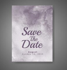 Wedding invitation with abstract watercolor background