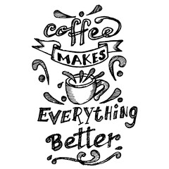 Quotes doodle of Coffee, sketch vector