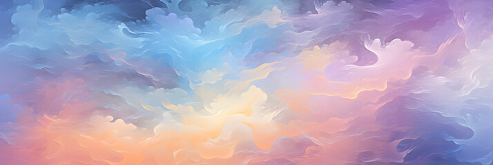 A colorful painting of a cloud with a rainbow background, Rainbow Dreams: Vibrant Painting of Clouds Against Colorful Sky, Whimsical Sky: Colorful Cloud Painting Set Against a Rainbow Background
