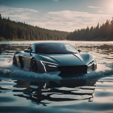 car on the river