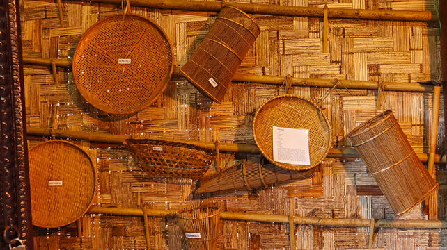 Traditional daily use items made From Bamboo, Hornbill Festival, Kisama Heritage Village, Nagaland, India