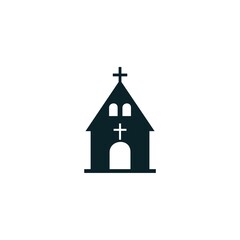 Church icon isolated on white background.