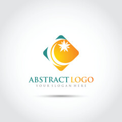 Abstract Logo Template. moon and stars concept. Vector Illustrator